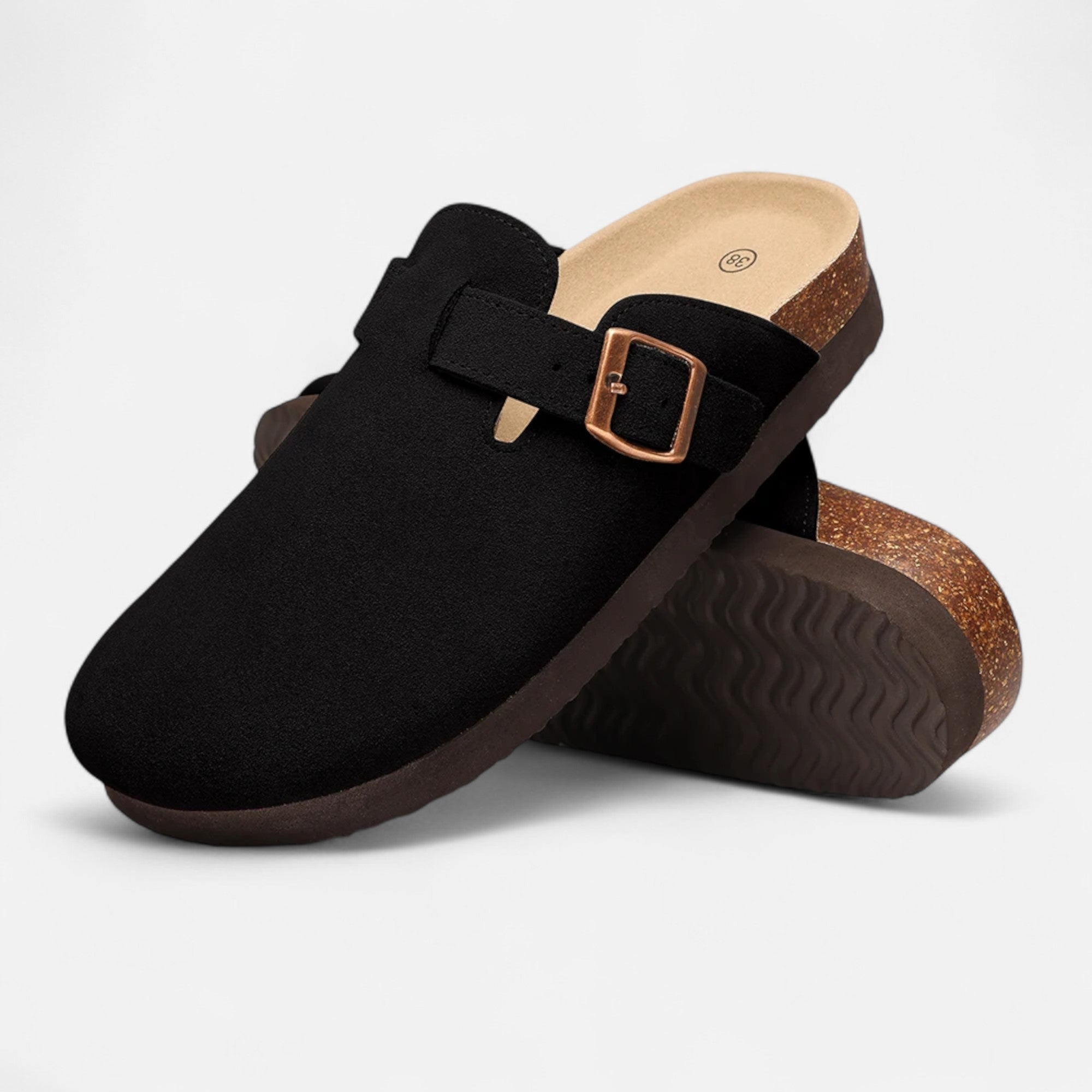 Lauwren | Women's Classic Suede Cork Mules