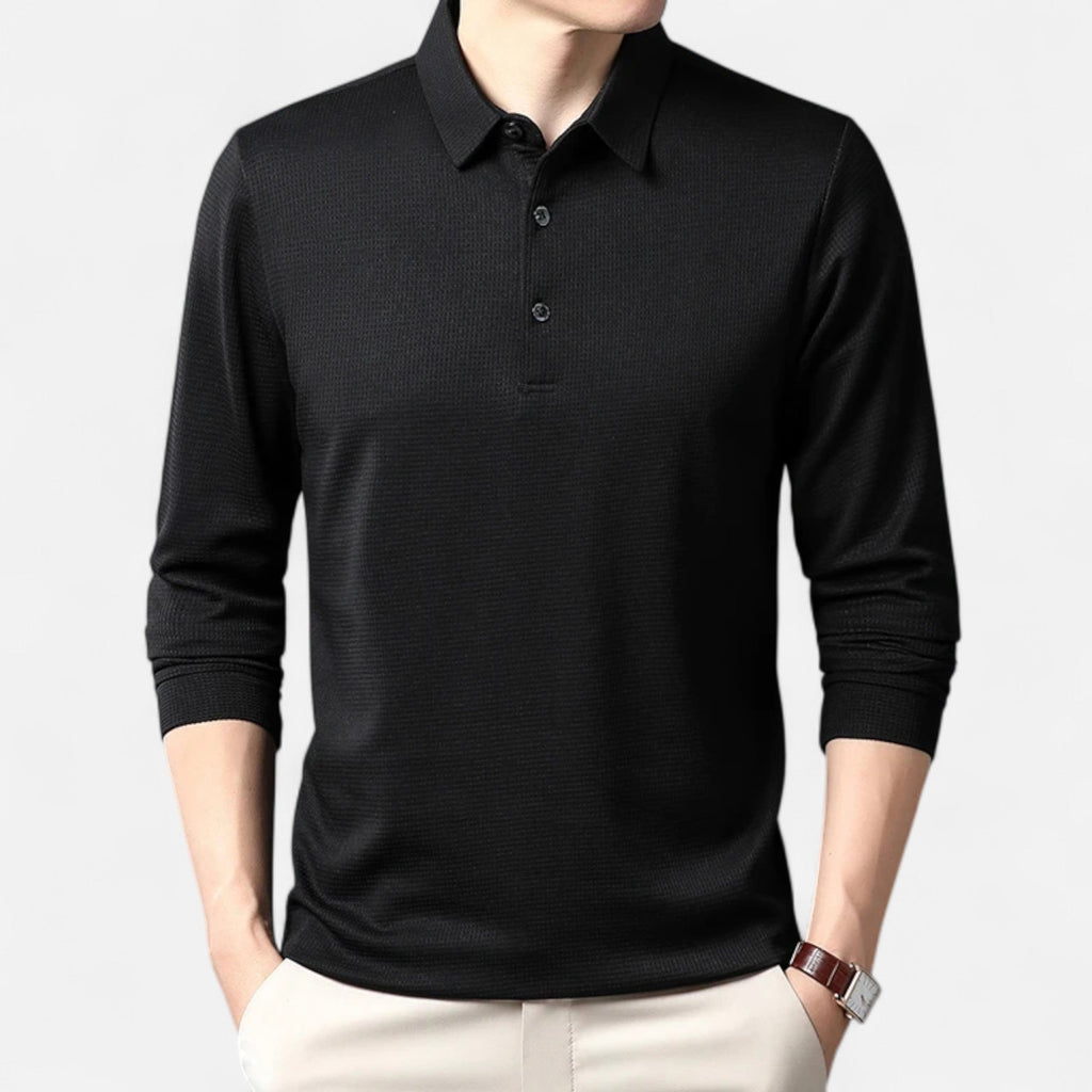 Lauwren | Men's Long Sleeve Business Casual Polo Shirt