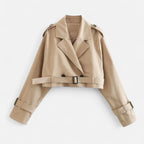 Lauwren | Women's Elegant Belted Short Trench Coat