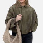 Lauwren | Women's Vintage Jacket with Turn-Down Collar