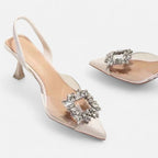 Lauwren | Woman's Elegant Crystal Pointed Toe Pumps