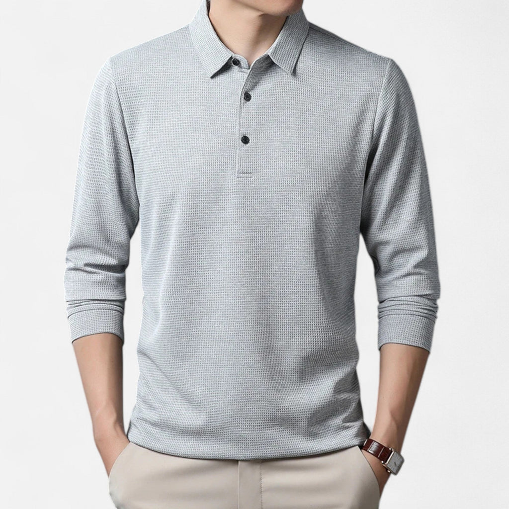 Lauwren | Men's Long Sleeve Business Casual Polo Shirt
