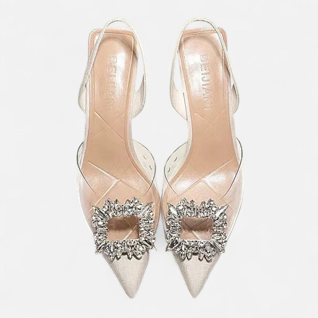 Lauwren | Woman's Elegant Crystal Pointed Toe Pumps