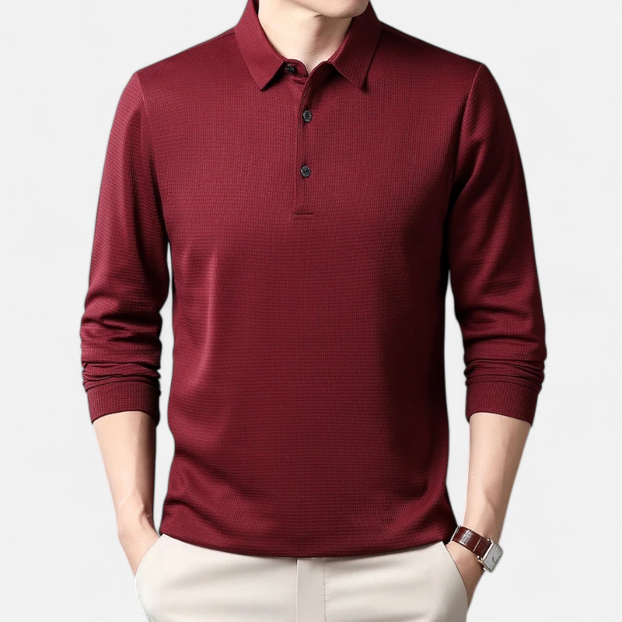 Lauwren | Men's Long Sleeve Business Casual Polo Shirt