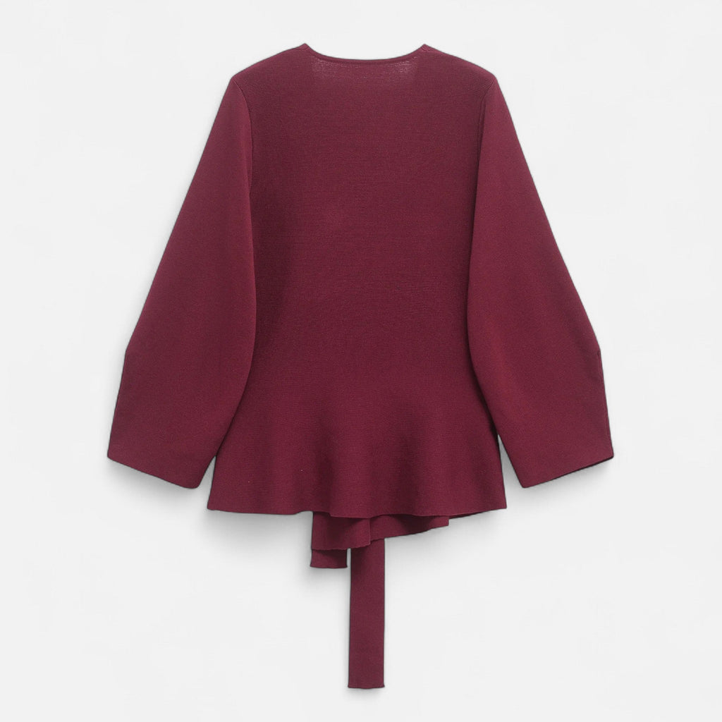 Lauwren | Woman's Elegant Belted Knit Sweater