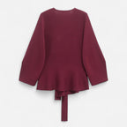 Lauwren | Woman's Elegant Belted Knit Sweater