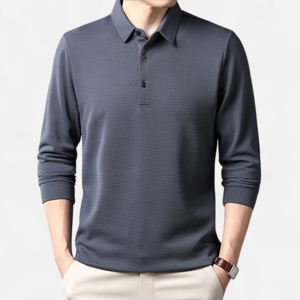Lauwren | Men's Long Sleeve Business Casual Polo Shirt