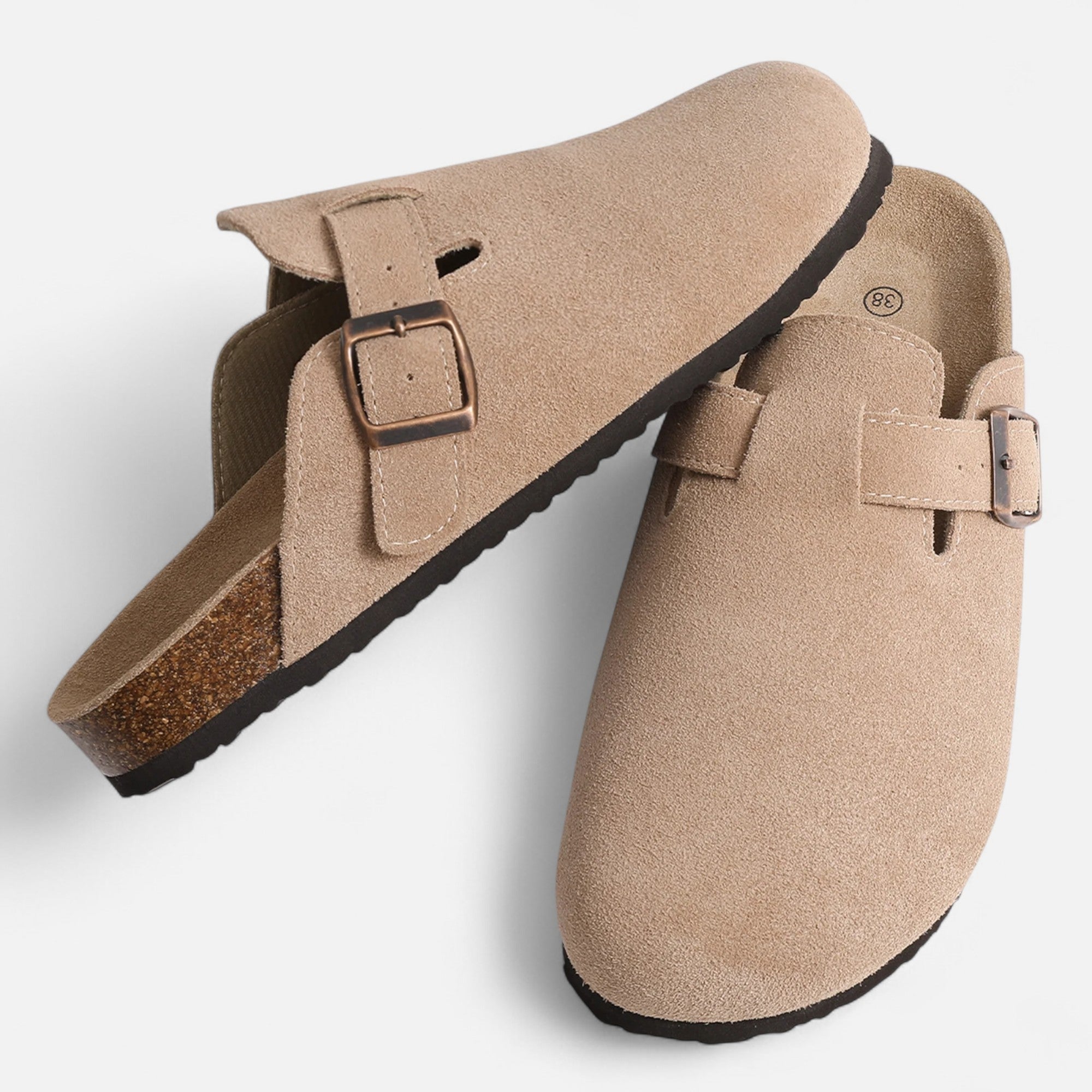 Lauwren | Women's Classic Suede Cork Mules