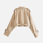 Lauwren | Women's Elegant Belted Short Trench Coat