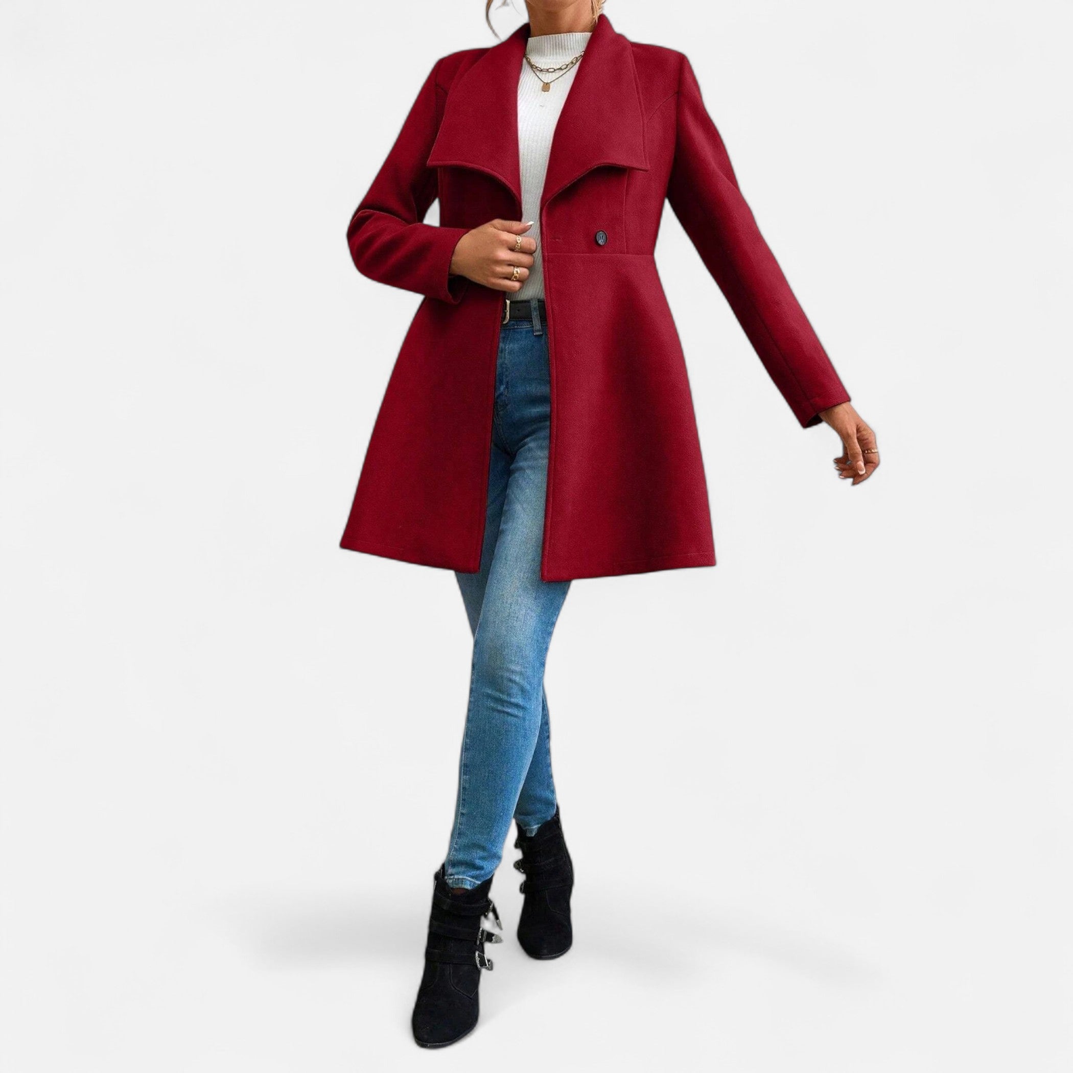 Lauwren | Women's Double-Breasted Coat - Classic Elegance