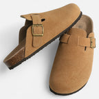 Lauwren | Women's Classic Suede Cork Mules