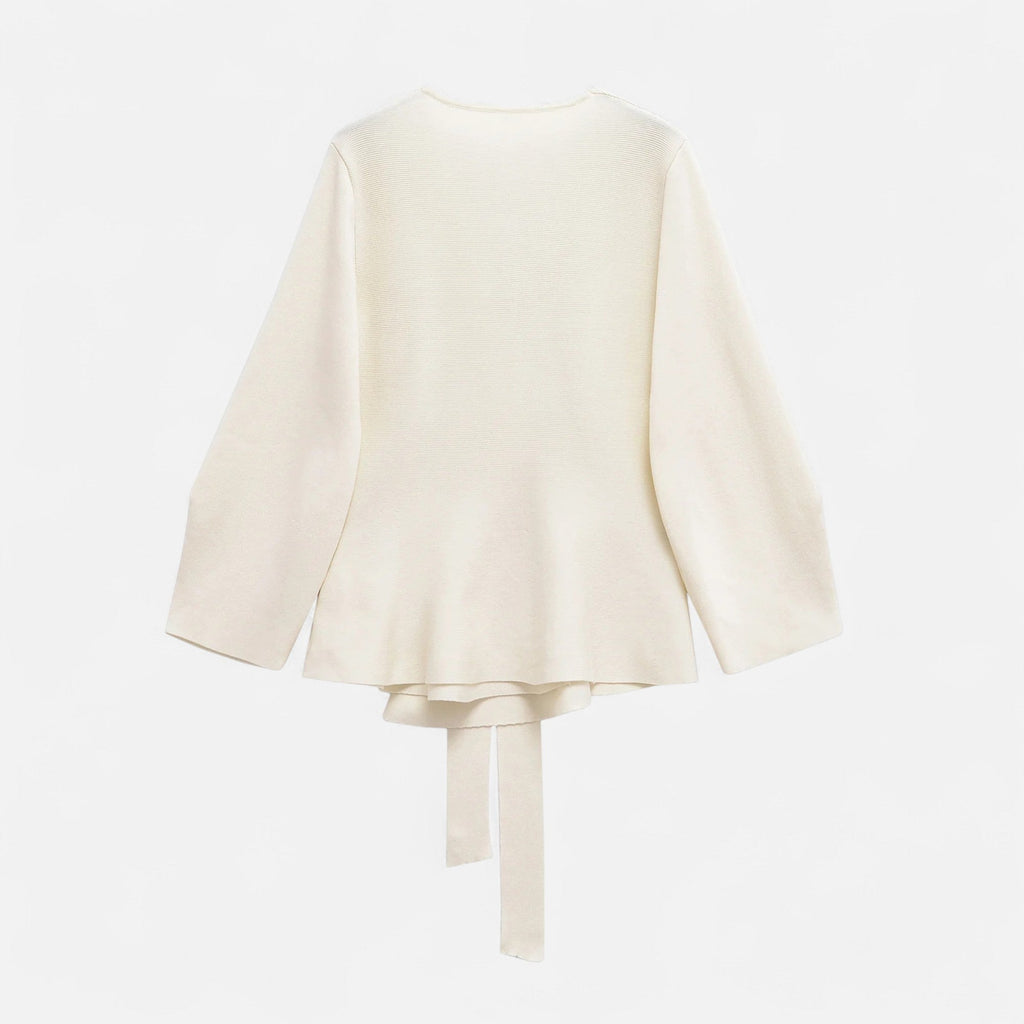 Lauwren | Woman's Elegant Belted Knit Sweater