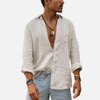 Lauwren | Men's Shirt with Lapel Collar - Casual Elegance