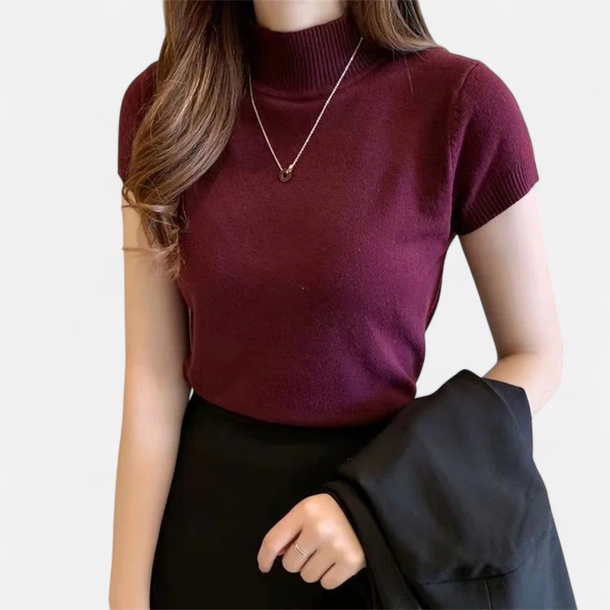 Lauwren | Women's Knitted High Neck Blouse