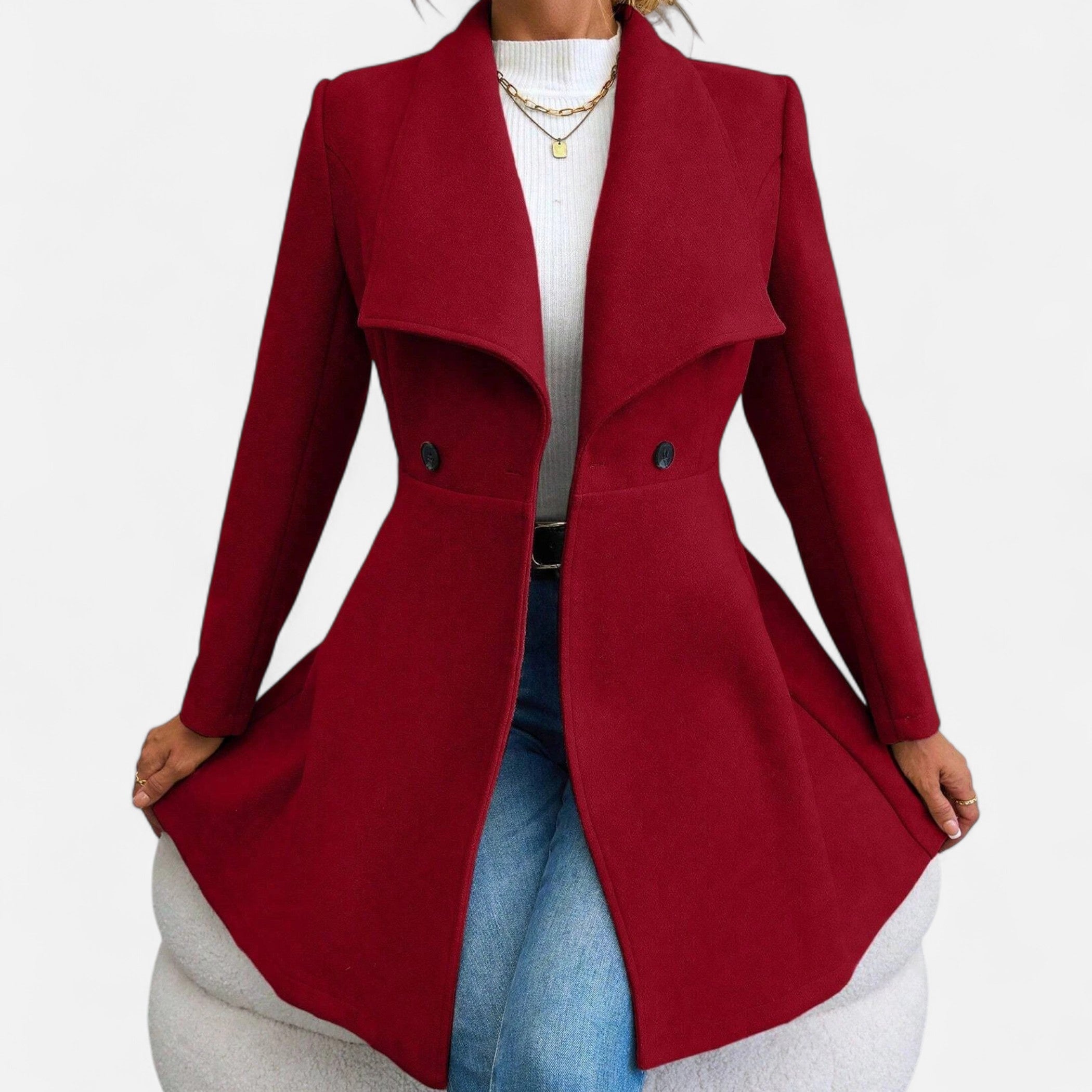 Lauwren | Women's Double-Breasted Coat - Classic Elegance