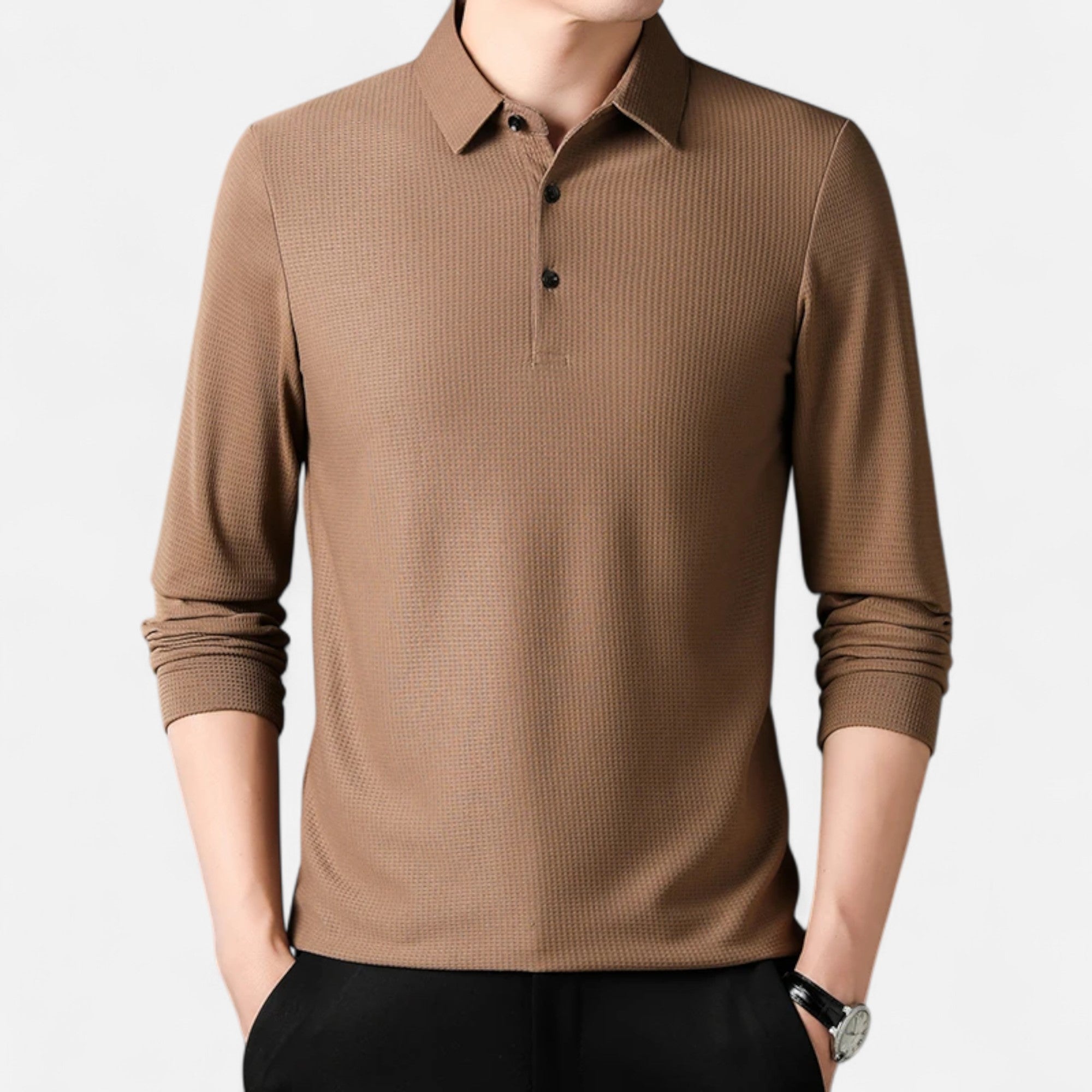 Lauwren | Men's Long Sleeve Business Casual Polo Shirt