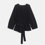 Lauwren | Woman's Elegant Belted Knit Sweater