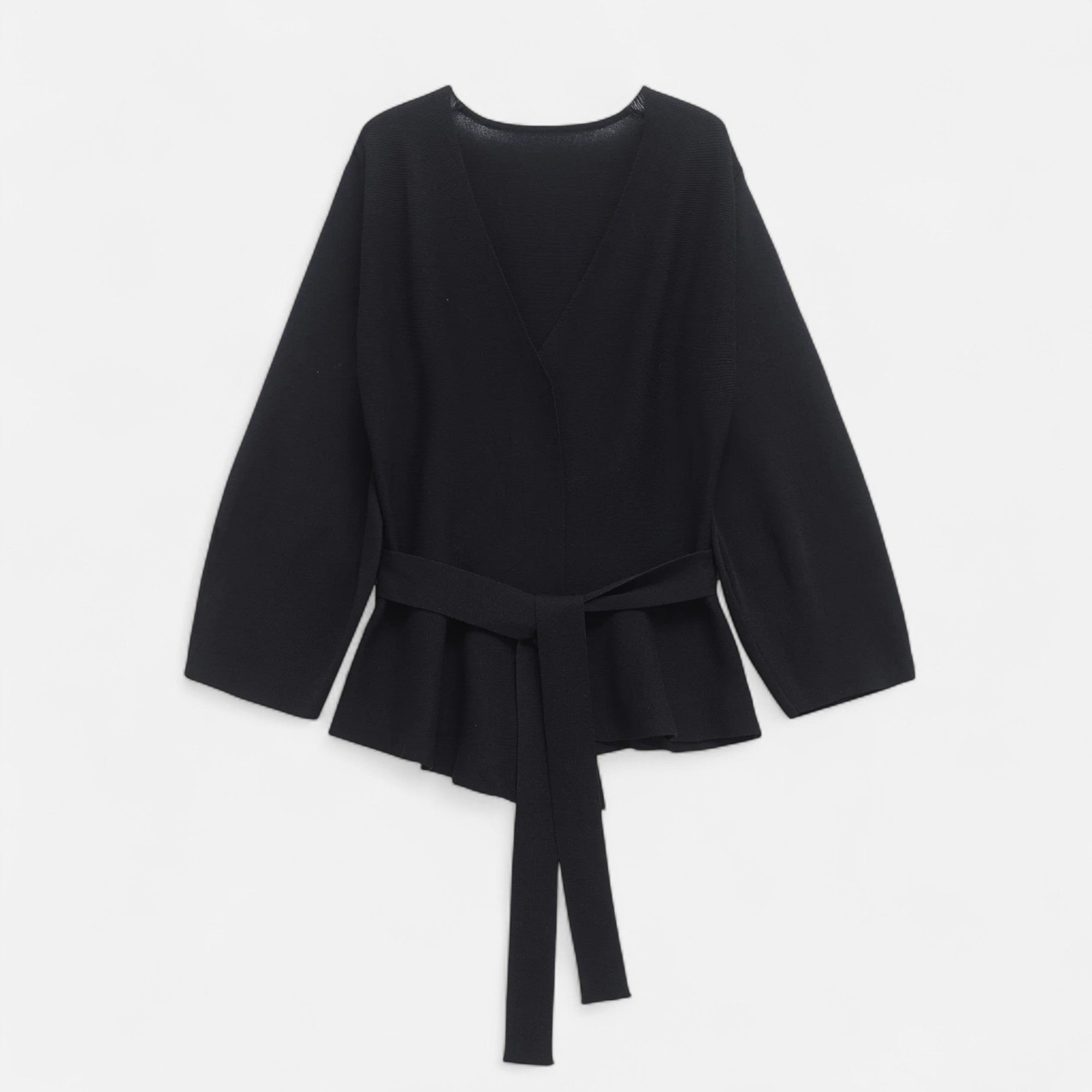 Lauwren | Woman's Elegant Belted Knit Sweater