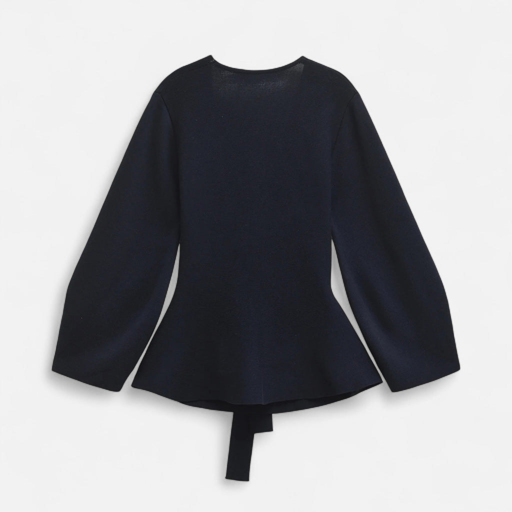 Lauwren | Woman's Elegant Belted Knit Sweater