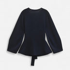 Lauwren | Woman's Elegant Belted Knit Sweater