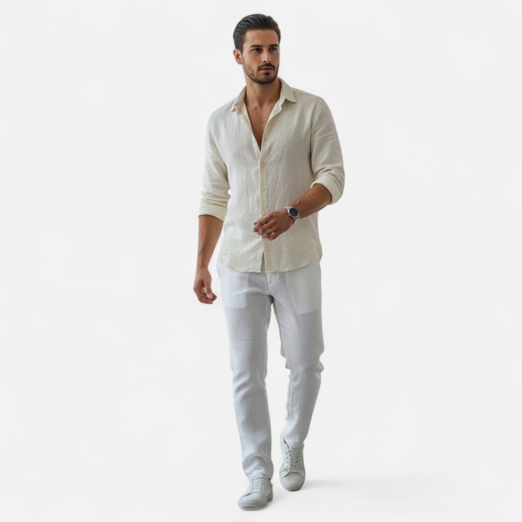 Lauwren | Men's Heritage Linen Cotton Trousers