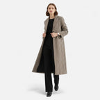 Lauwren | Women's Long Coat – Elegant Vintage Check