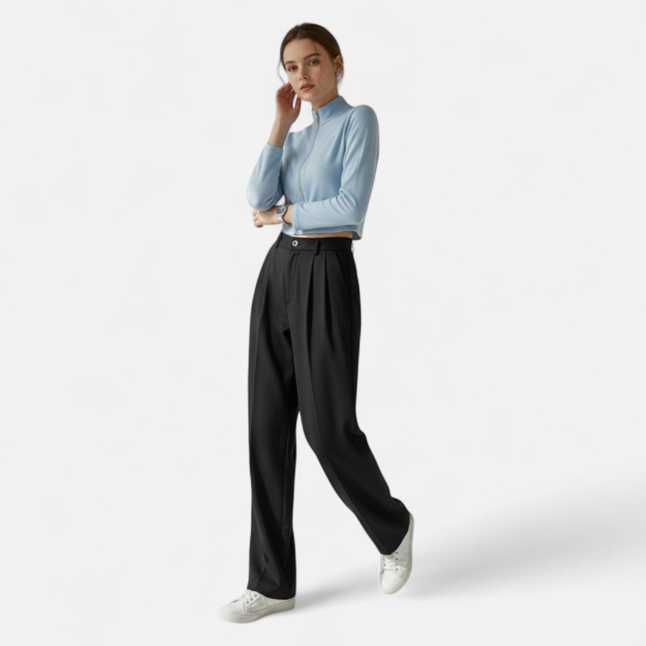 Lauwren | Women's High-Waisted Trousers - Classic Elegance