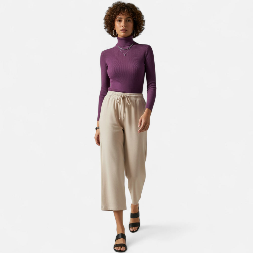 Lauwren | Women's Pleated Wide Leg Trousers
