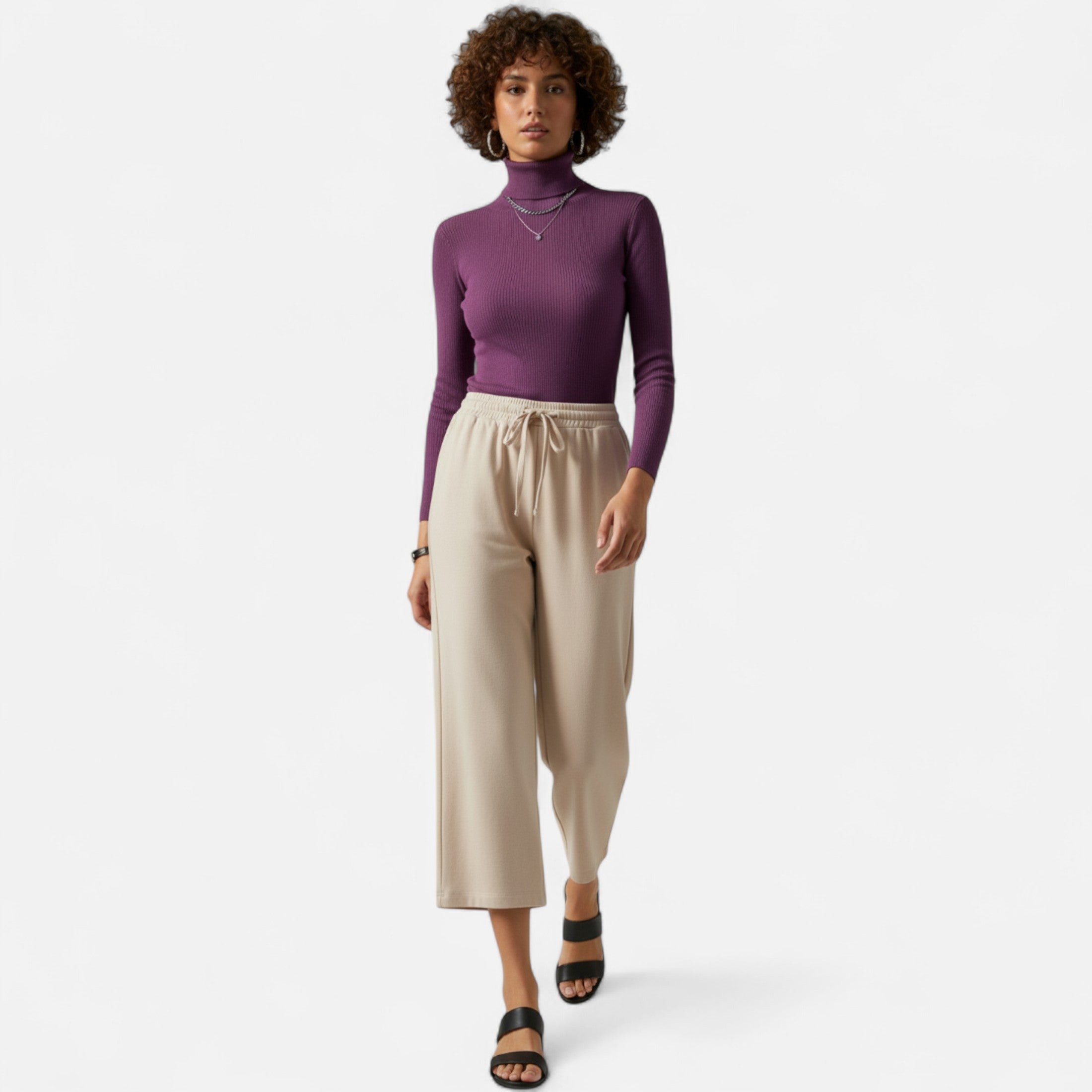 Lauwren | Women's Pleated Wide Leg Trousers
