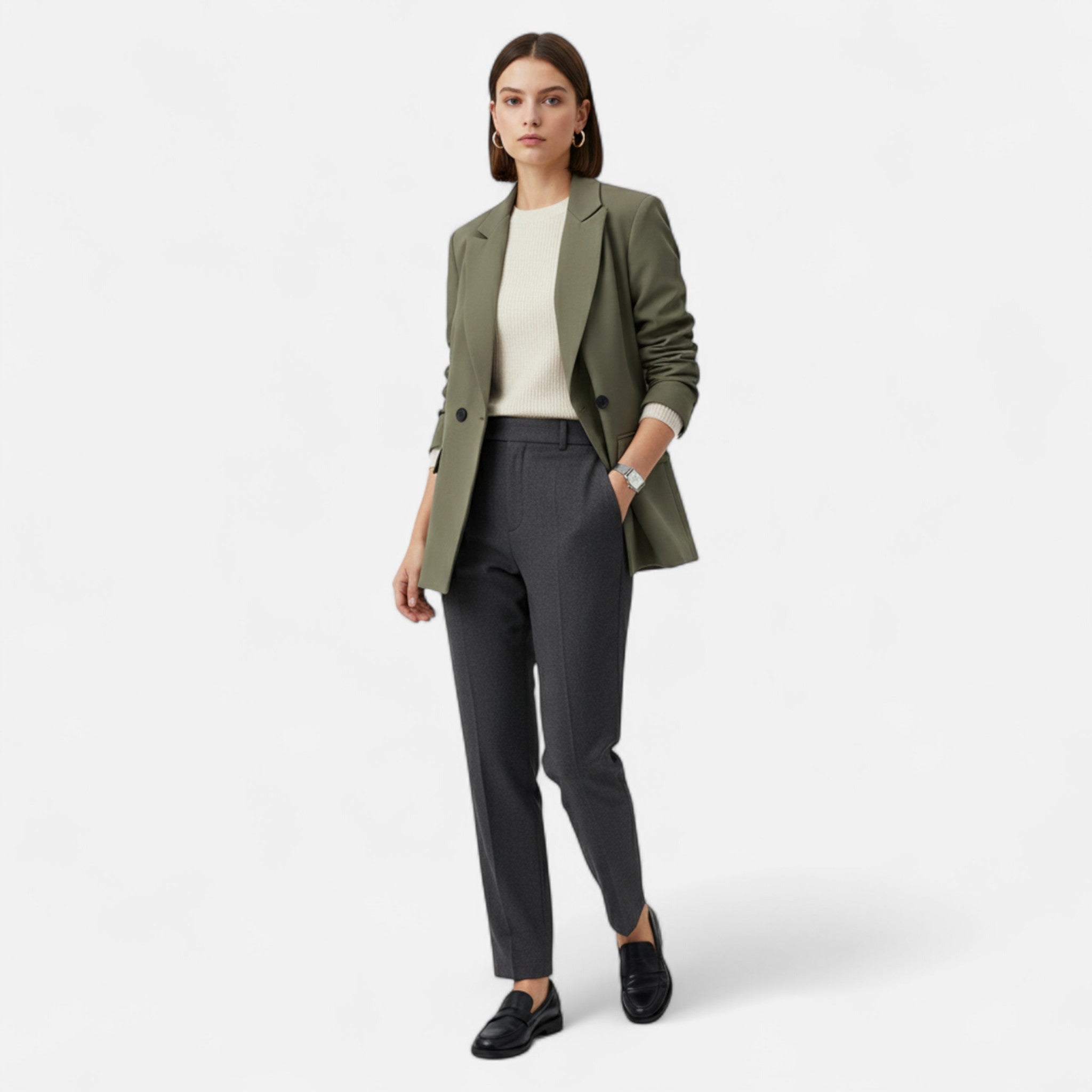 Lauwren | Women's Double-Breasted Blazer – Office Elegance