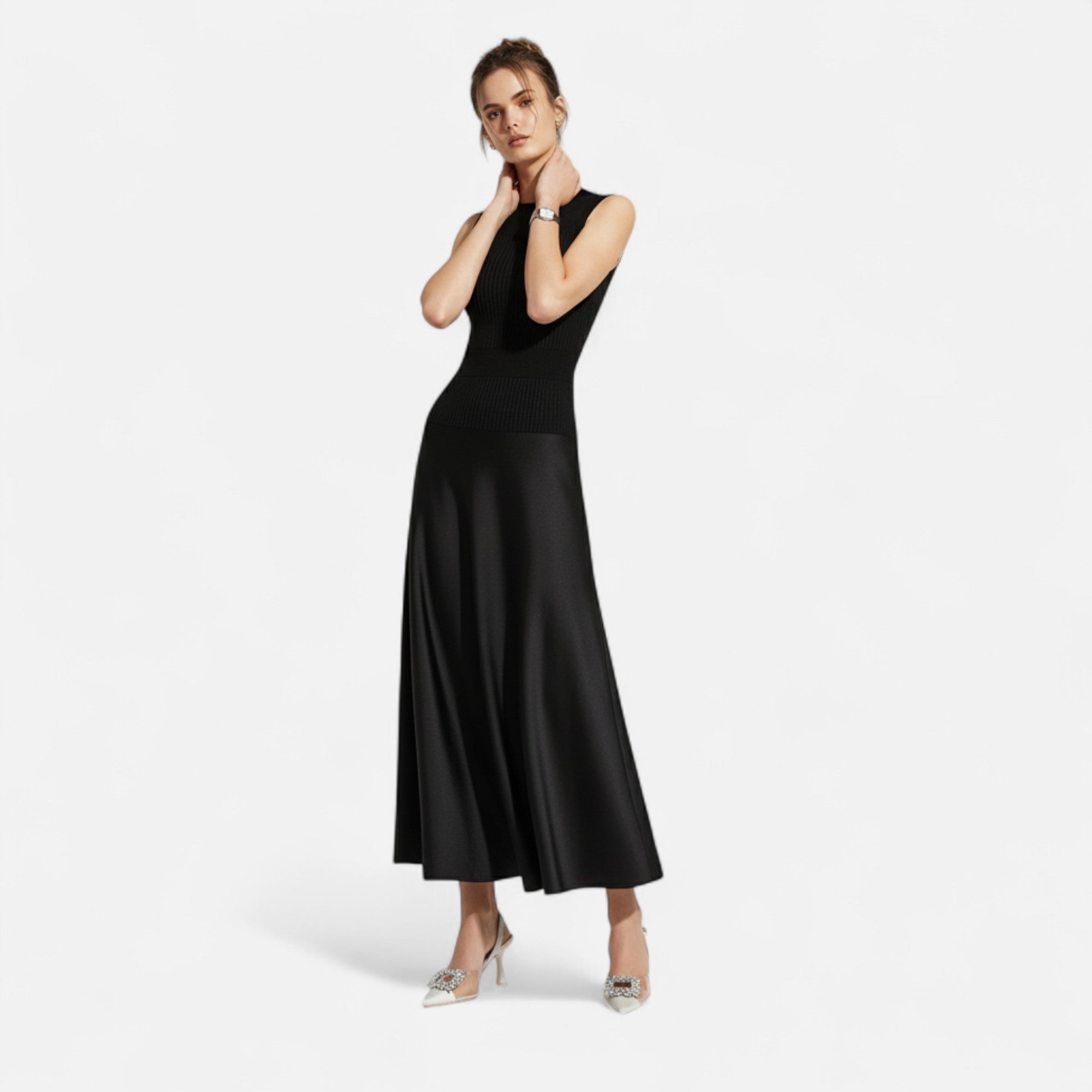 Lauwren | Woman's Elegant Crystal Pointed Toe Pumps