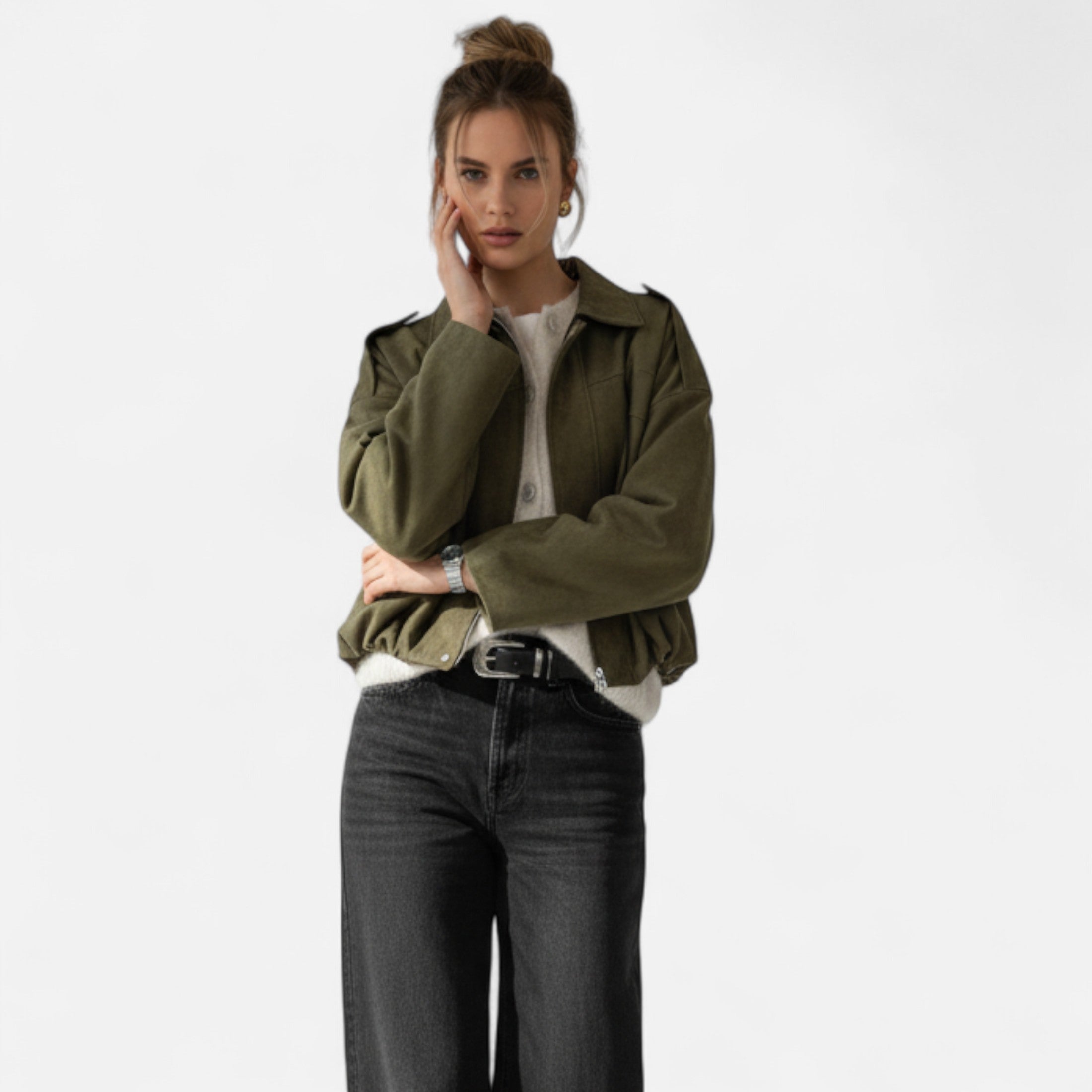Lauwren | Women's Vintage Jacket with Turn-Down Collar