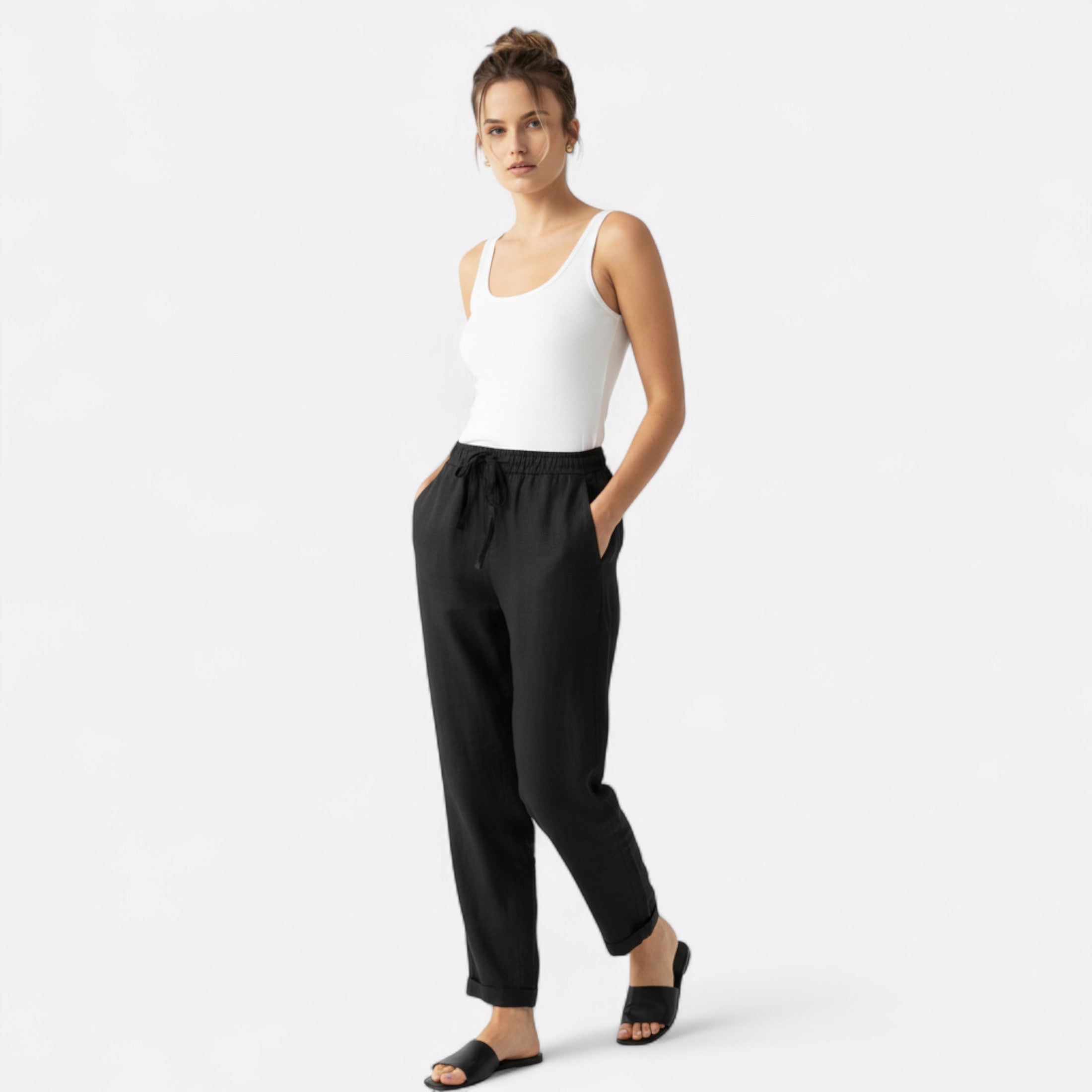 Lauwren | Woman's Elegant High-Waisted Trousers