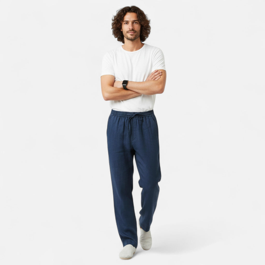 Lauwren | Men's Linen Cotton Trousers Riviera