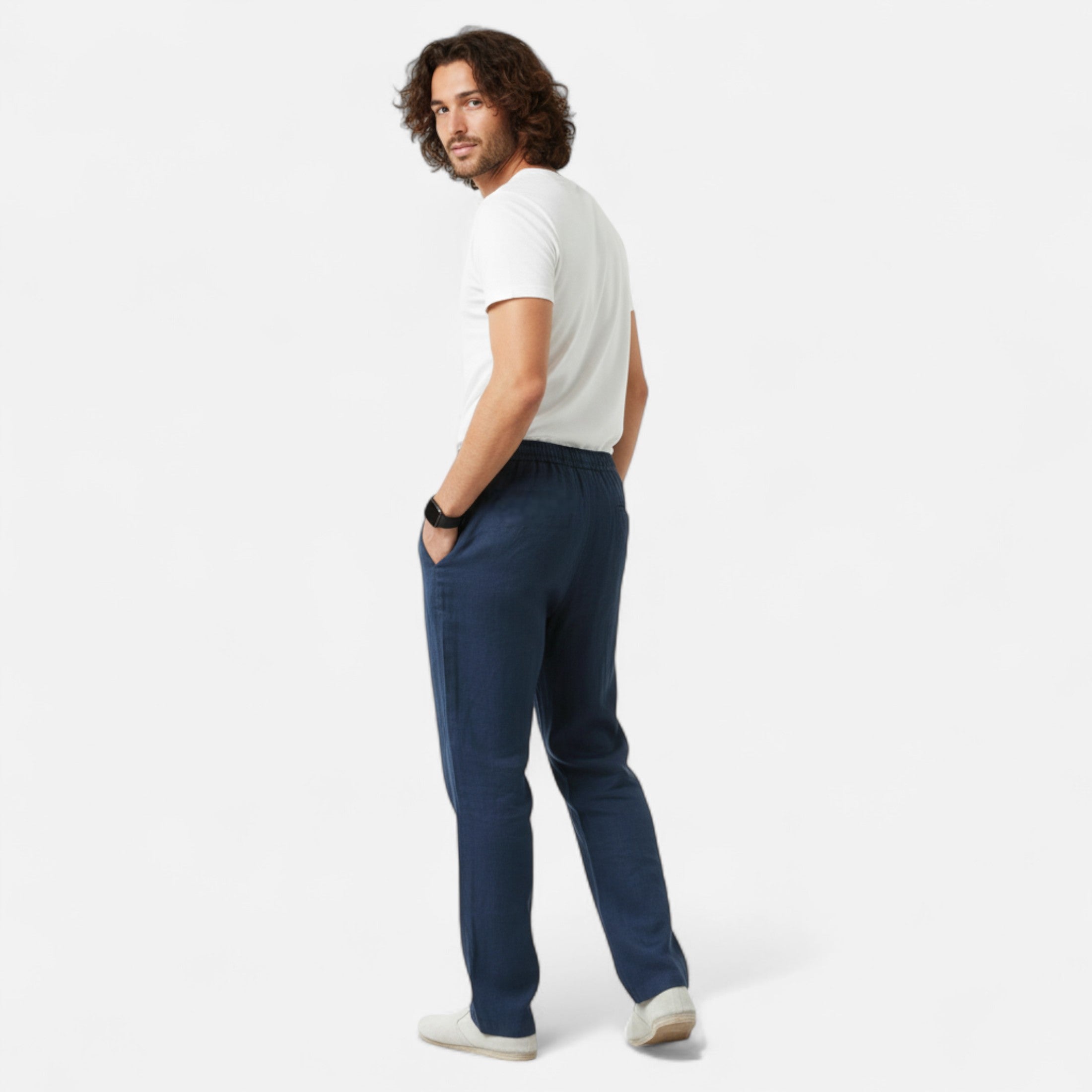 Lauwren | Men's Linen Cotton Trousers Riviera