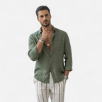 Lauwren | Men's Shirt with Lapel Collar - Casual Elegance