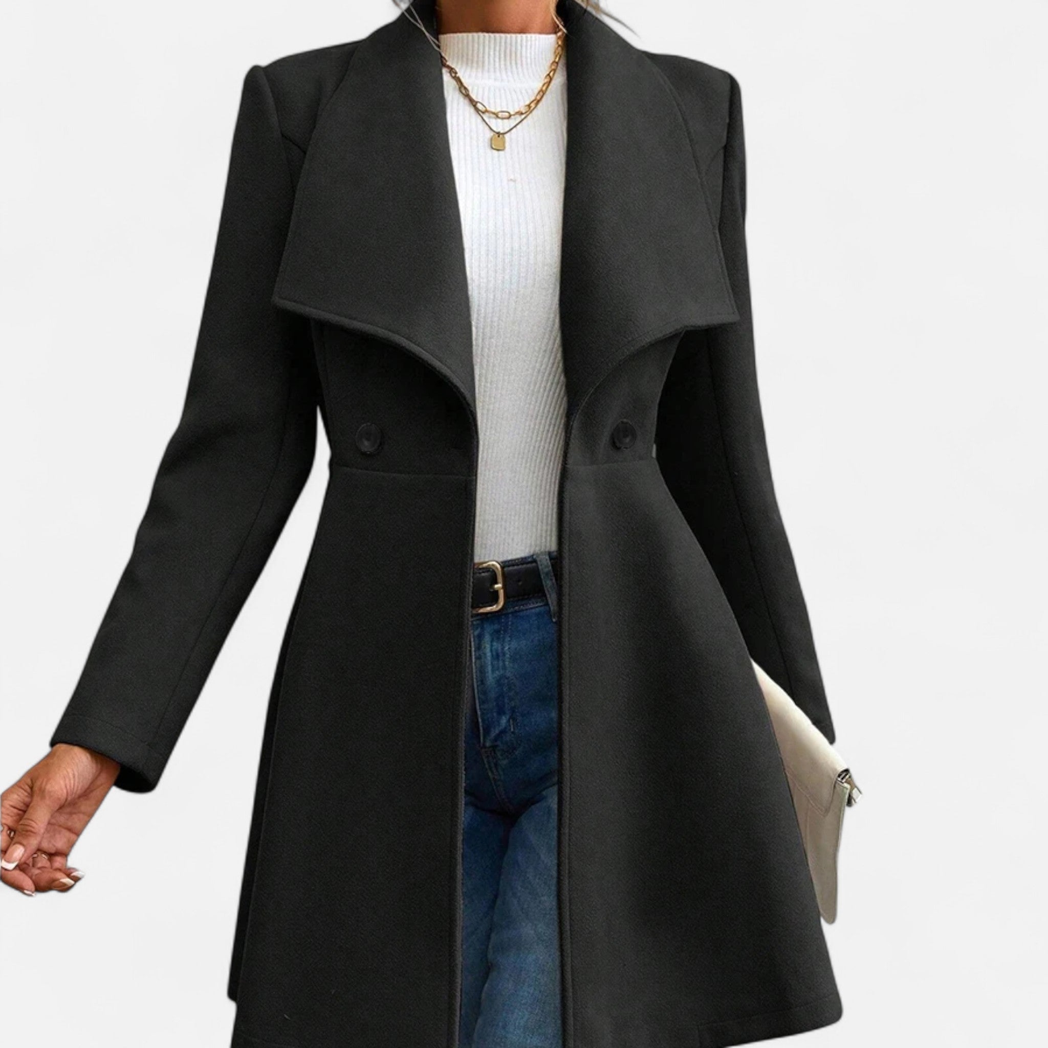 Lauwren | Women's Lapel Coat – Classic Chic