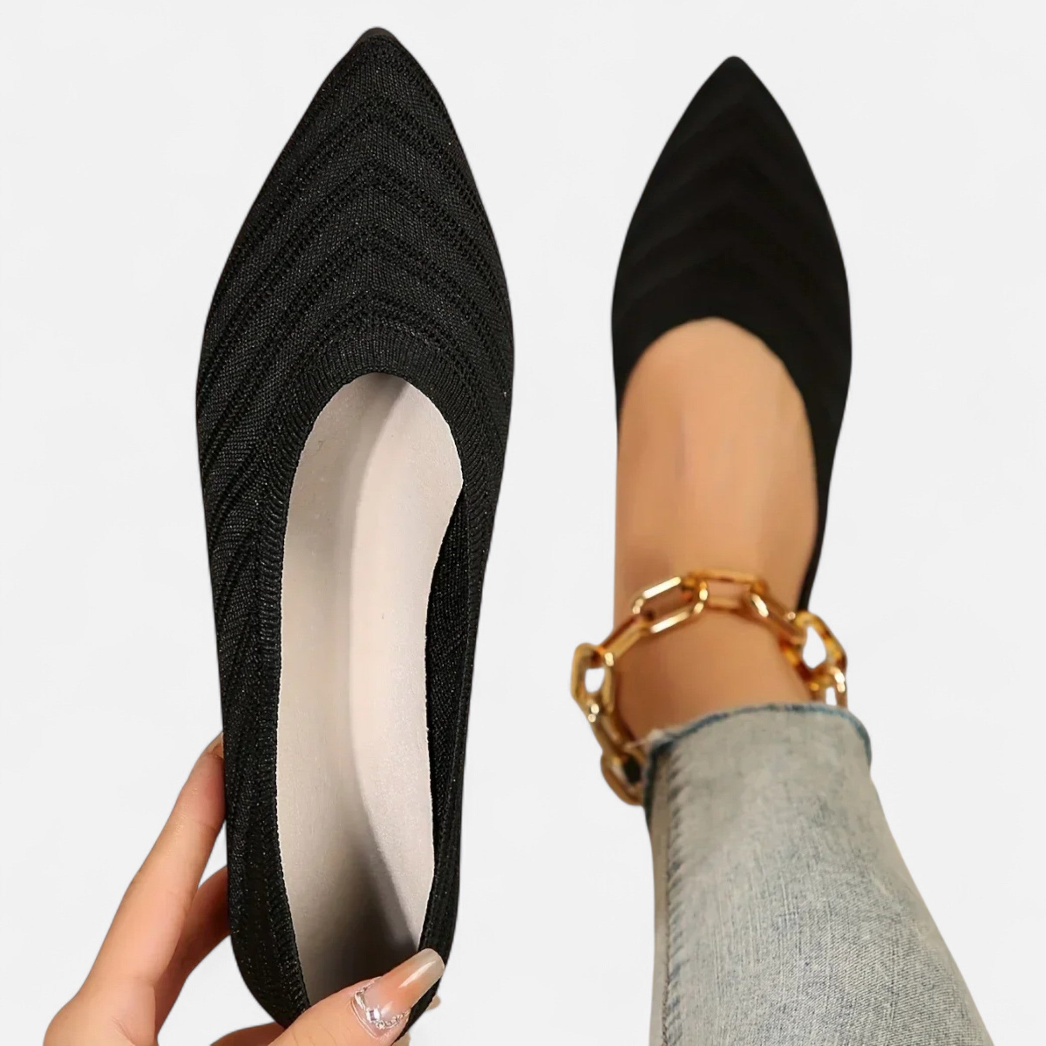 Lauwren | Woman's Elegant pointed toe ballerina's