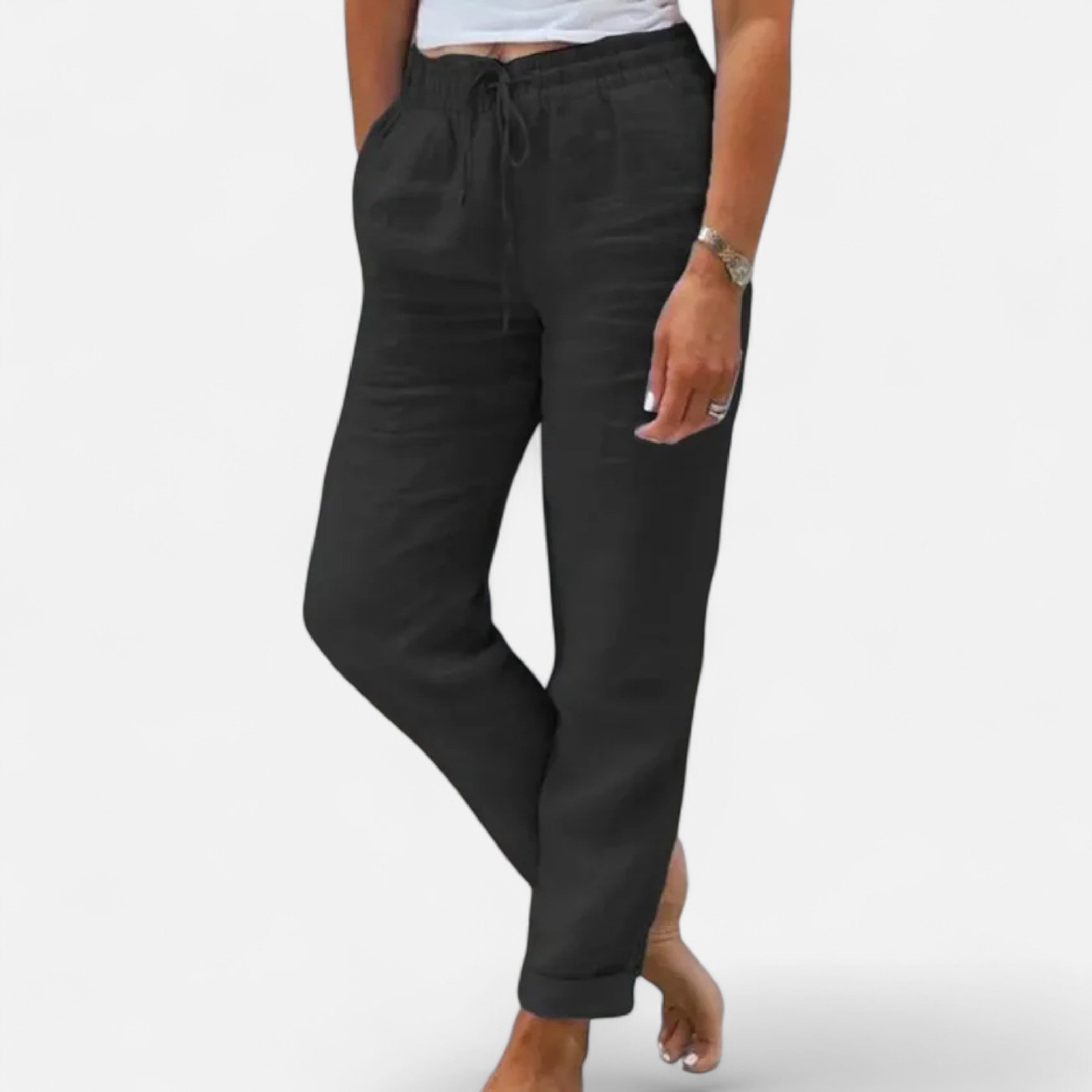 Lauwren | Woman's Elegant High-Waisted Trousers