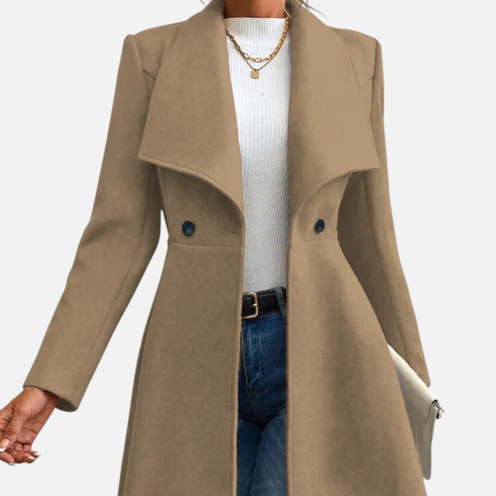 Lauwren | Women's Double-Breasted Coat - Classic Elegance