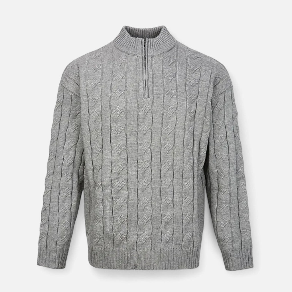 Lauwren | Men's Half-Zip Sweater – Elegant Textured Knit