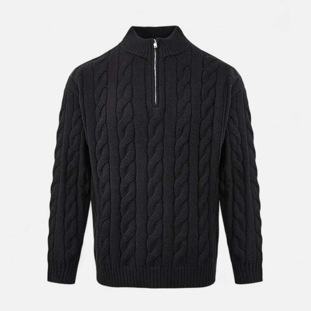 Lauwren | Men's Half-Zip Sweater – Elegant Textured Knit