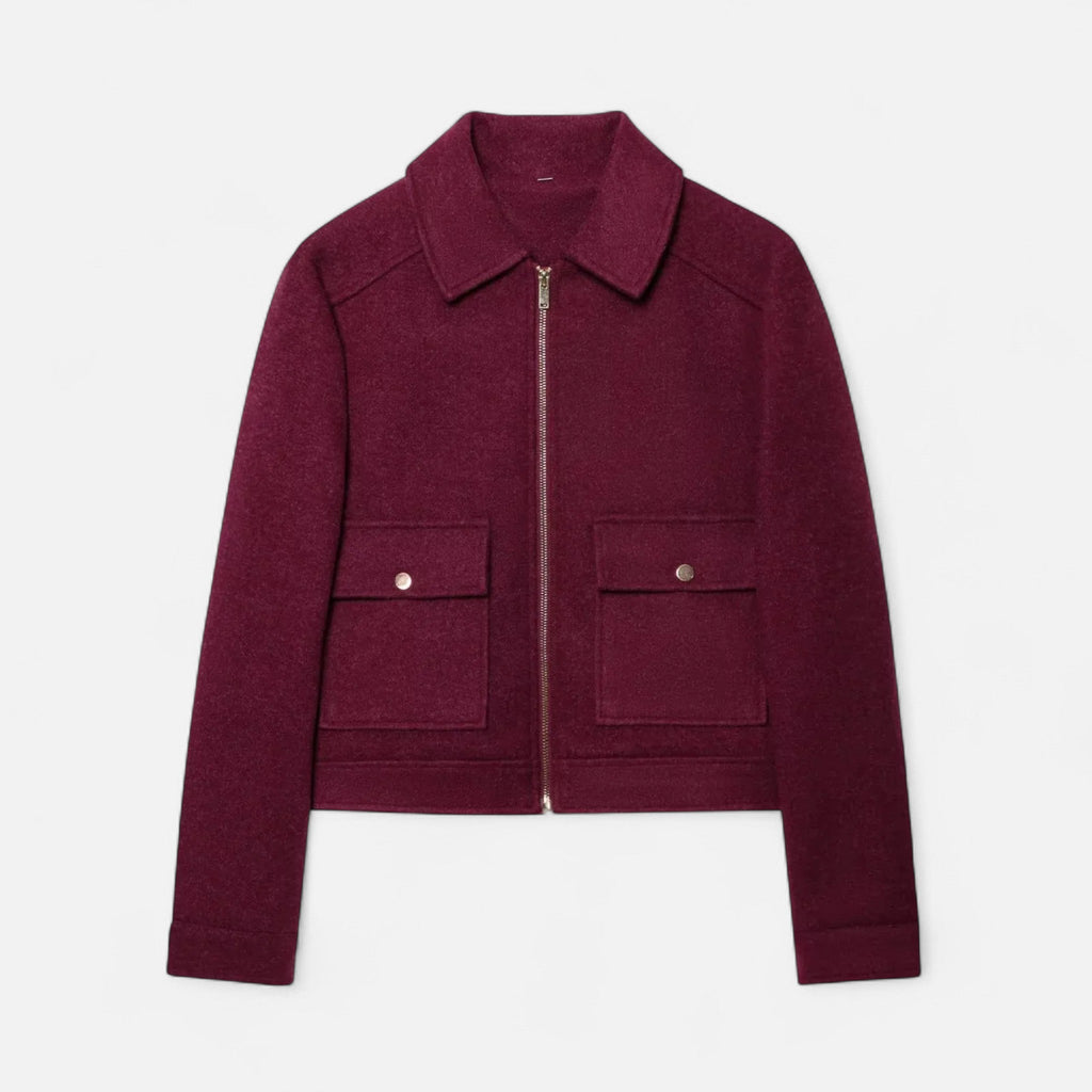 Lauwren | Women's Wool Jacket – Burgundy Elegance