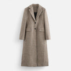 Lauwren | Women's Long Coat – Elegant Vintage Check
