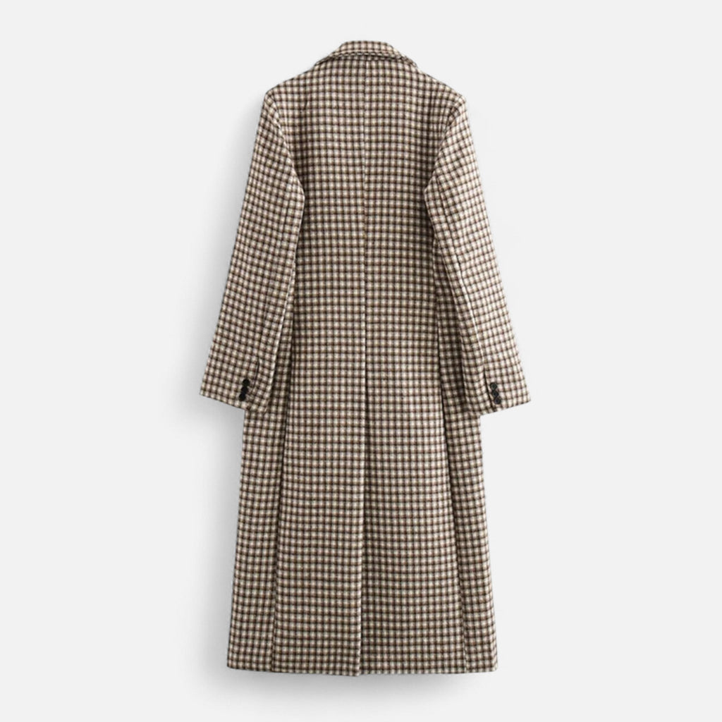 Lauwren | Women's Long Coat – Elegant Vintage Check