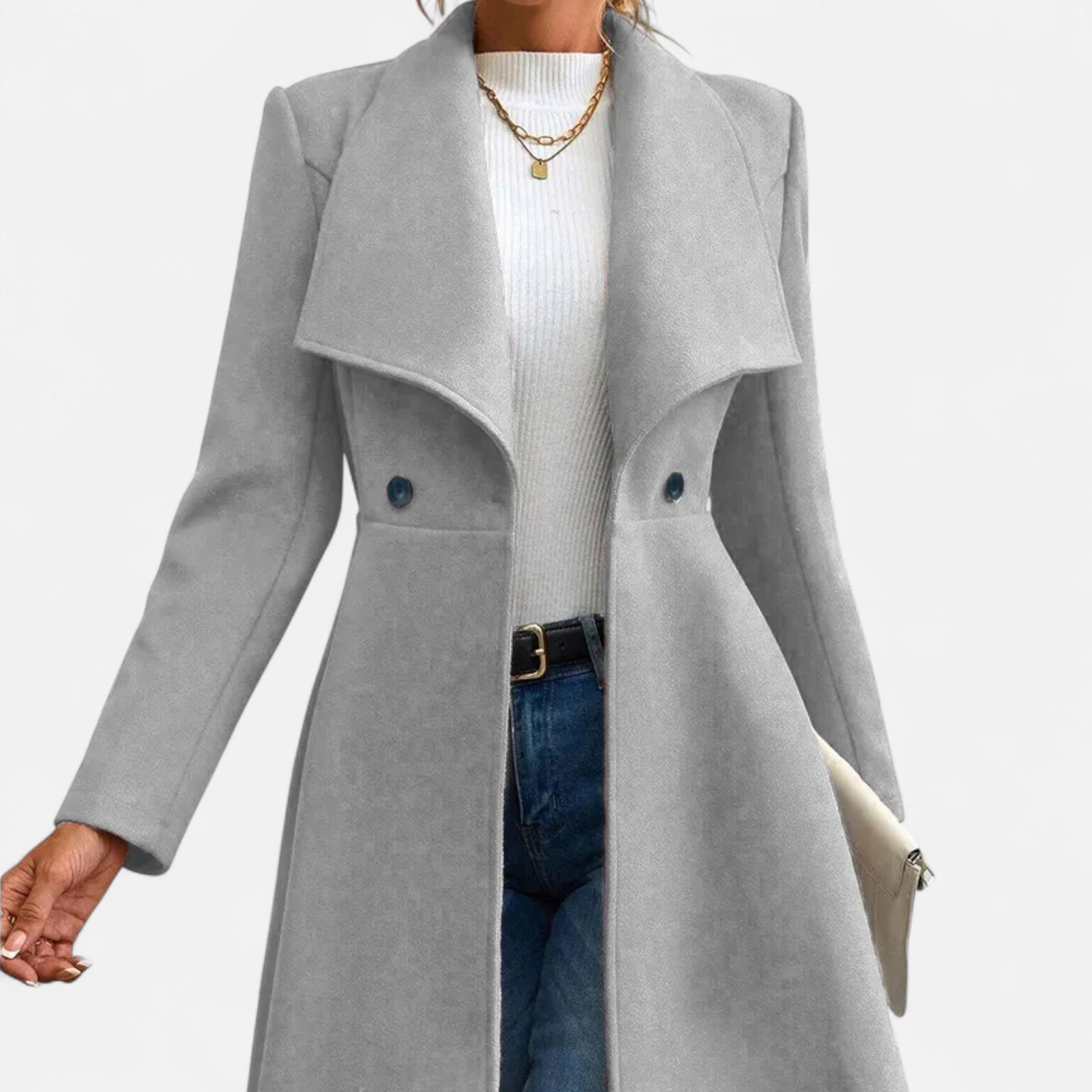 Lauwren | Women's Lapel Coat – Classic Chic