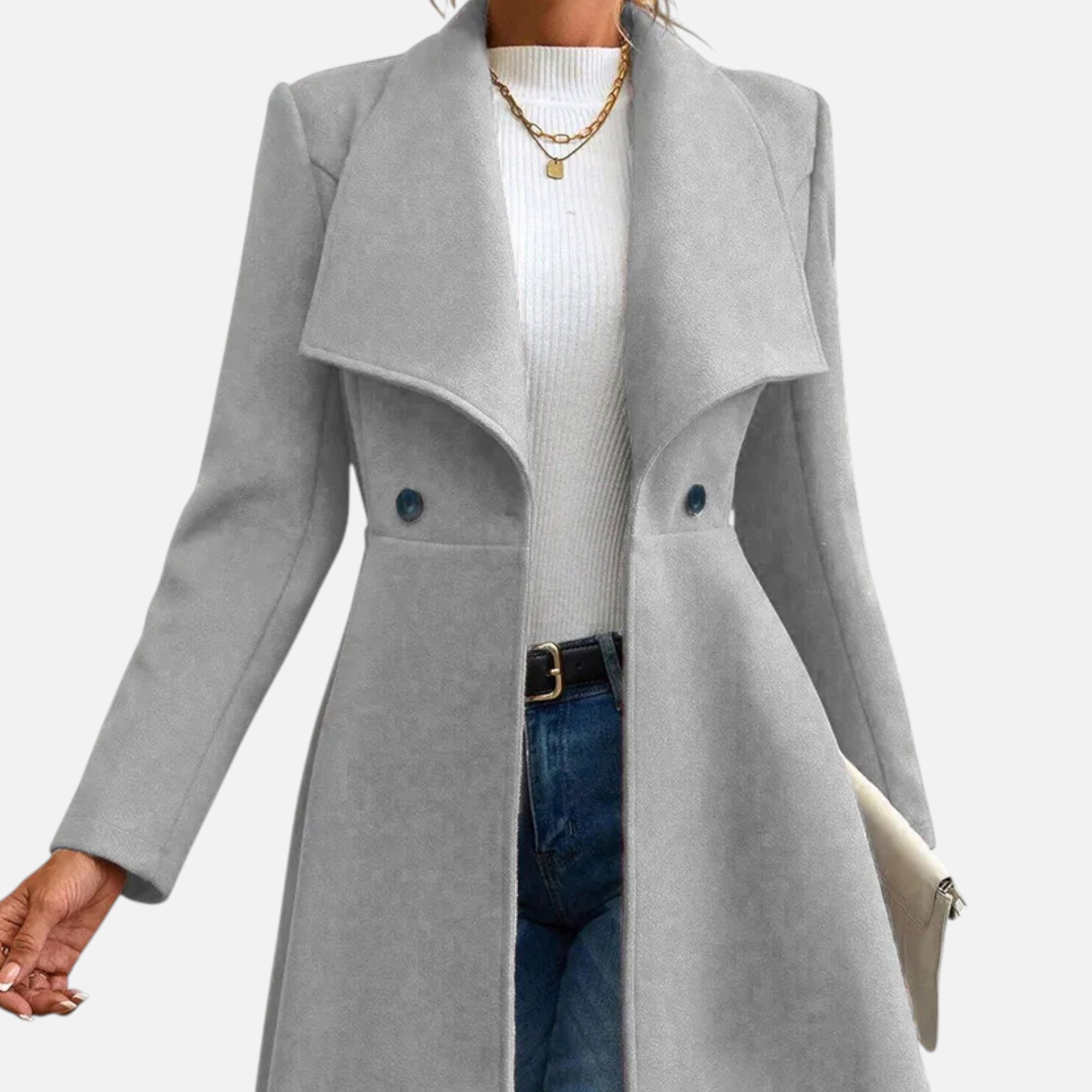 Lauwren | Women's Double-Breasted Coat - Classic Elegance