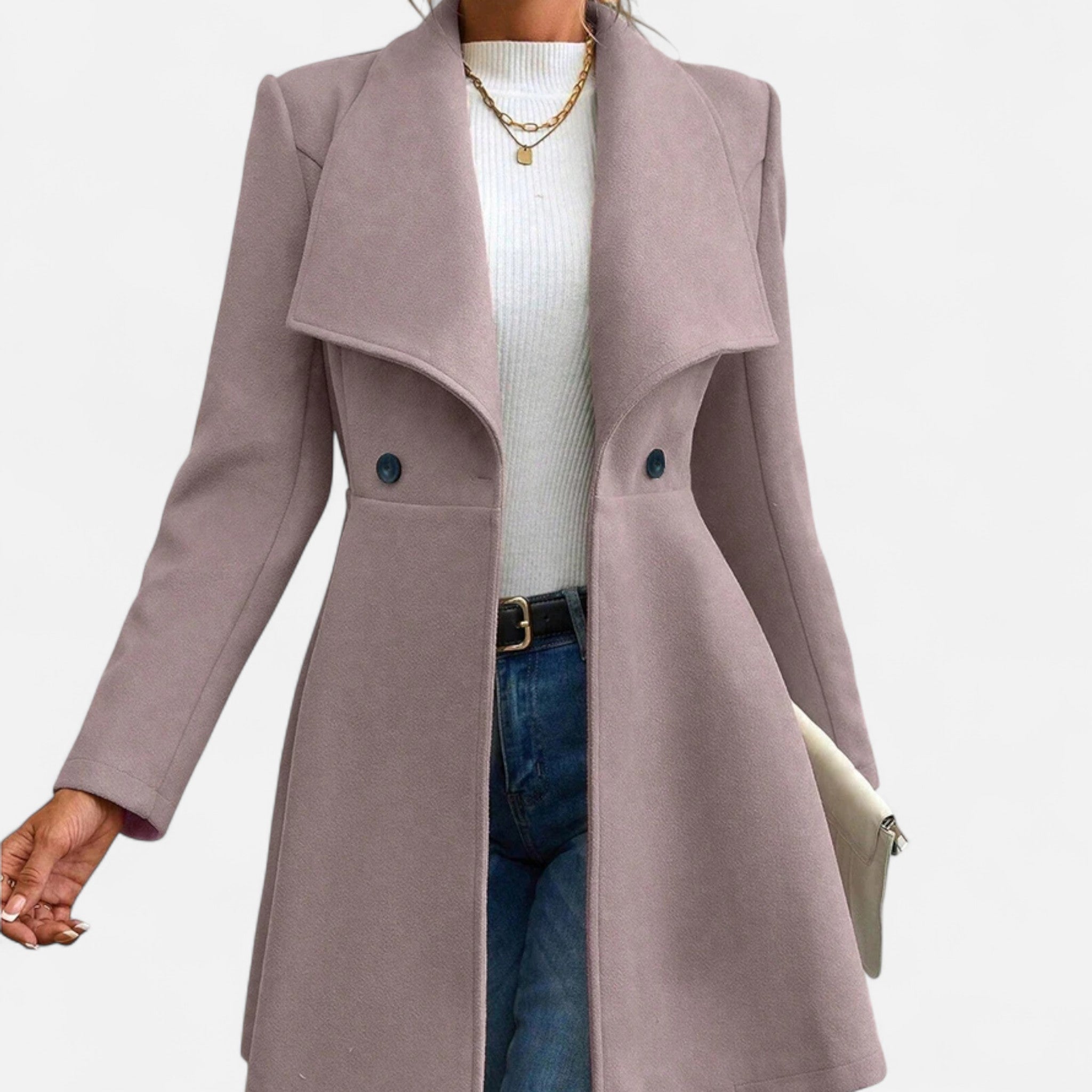 Lauwren | Women's Lapel Coat – Classic Chic